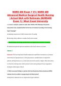 NURS 480 Exam 1 V1&ndash;V3 &vert; NURS 480 Advanced Medical Surgical Health Nursing &vert; West Coast University &vert; Actual Q&A with Rationale &lpar;NURS480 Exam 1&rpar;