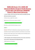 NURS 480 Exam 2 V1&ndash;V3 &vert; NURS 480 Advanced Medical Surgical Health Nursing &vert; West Coast University &vert; Actual Q&A with Rationale &lpar;NURS480 Exam 2&rpar;