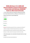 NURS 480 Exam 4 V1&ndash;V3 &vert; NURS 480 Advanced Medical Surgical Health Nursing &vert; West Coast University &vert; Actual Q&A with Rationale &lpar;NURS480 Exam 4&rpar;