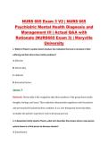NURS 665 Exam 3 V2 &vert; NURS 665 &NewLine;Psychiatric Mental Health Diagnosis and &NewLine;Management III &vert; Actual Q&A with &NewLine;Rationale &lpar;NURS665 Exam 3&rpar; &vert; Maryville &NewLine;University