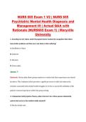 NURS 665 Exam 1 V2 &vert; NURS 665 &NewLine;Psychiatric Mental Health Diagnosis and &NewLine;Management III &vert; Actual Q&A with &NewLine;Rationale &lpar;NURS665 Exam 1&rpar; &vert; Maryville &NewLine;University