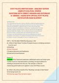 STOTT PILATES WRITTEN EXAM &ndash; 2026&sol;2027 EDITION &NewLine;COMPLETE SOLUTION&colon; VERIFIED  &NewLine;QUESTIONS WITH CORRECT ANSWERS AND RATIONALES &NewLine;A&plus; GRADED &vert; ALIGNS WITH OFFICIAL STOTT PILATES &NewLine;CERTIFICATION EXAM BLUEPRINT