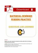 Maternal-Newborn Nursing Practice &lpar;PDF&rpar; &vert; &lpar;2026&rpar; &vert; Nursing Exam Questions &vert; OB Nursing