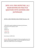 &NewLine;NFPA 1031 FIRE INSPECTOR 1 & 2 &NewLine;EXAM REVIEW&vert;350 PRACTICE &NewLine;QUESTIONS WITH ANSWERS AND &NewLine;RATIONALES