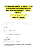 UNION PACIFIC CONDUCTOR FINAL EXAM &NewLine;STUDY GUIDE 2026&sol;2027 COMPLETE &NewLine;QUESTIONS WITH VERIFIED CORRECT &NewLine;ANSWERS &vert;&vert; &NewLine;100&percnt; GUARANTEED PASS &NewLine;<NEWEST VERSION> 