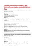 NURS 5461 Final Exam Questions With Correct Answers Latest Update 2026 &vert; Exam Prep