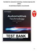 Test Bank For Automotive Technology&comma; A Systems Approach&comma; 8th &NewLine;Edition &NewLine;by Jack Erjavec Chapters 1 to 55 Covered&period;