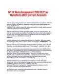 N112 Quiz Assessment NCLEX Prep Questions With Correct Answers