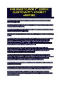 FIRE INVESTIGATOR 3RD EDITION QUESTIONS WITH CORRECT ANSWERS