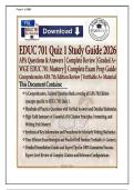EDUC 701 Quiz 1 Study Guide 2026 &vert; APA &NewLine;Questions & Answers &vert; Complete Review &vert; &NewLine;Graded A&plus;