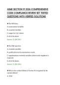 ASME SECTION 91 2026 COMPREHENSIVE&NewLine;CODE COMPLIANCE REVIEW SET TESTED&NewLine;QUESTIONS WITH VERIFIED SOLUTIONS&NewLine;