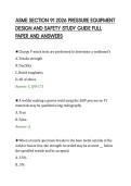 ASME SECTION 91 2026 PRESSURE EQUIPMENT&NewLine;DESIGN AND SAFETY STUDY GUIDE FULL&NewLine;PAPER AND ANSWERS