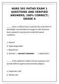 NURS 501 Patho Exam 1 Questions & Verified Answers &vert; Pathophysiology Nursing Test Bank A&plus;&NewLine;&NewLine;