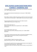 EPIC NURSE EXAM QUESTIONS WITH CORRECT ANSWERS 2026