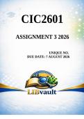 CIC2601 Assignment 3 2026 - Due 7 August 2026
