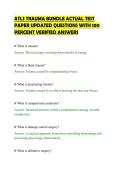 ATLS TRAUMA BUNDLE ACTUAL TEST&NewLine;PAPER UPDATED QUESTIONS WITH 100&NewLine;PERCENT VERIFIED ANSWERS&NewLine;