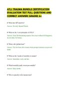ATLS TRAUMA BUNDLE CERTIFICATION&NewLine;EVALUATION TEST FULL QUESTIONS AND&NewLine;CORRECT ANSWERS GRADED A&plus;&NewLine;