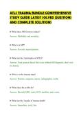 ATLS TRAUMA BUNDLE COMPREHENSIVE&NewLine;STUDY GUIDE LATEST SOLVED QUESTIONS&NewLine;AND COMPLETE SOLUTIONS