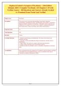 Kaplan & Sadock's Synopsis of Psychiatry - 12th Edition&NewLine;&lpar;Boland&comma; 2025&rpar; &vert; Complete Test Bank &vert; All Chapters 1-35 with&NewLine;Verified Answer - 200 Questions and Answers Already Graded&NewLine;A&plus; Premium Exam Tested And Verified&NewLine;