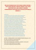 NRG 200 PHARMACOLOGY FOR HUMAN CARING NURSING &ndash; &NewLine;FINAL EXAM 2026&sol;2027 VERIFIED VERSION &vert; REAL EXAM &NewLine;QUESTIONS WITH 100&percnt; CORRECT ANSWERS  &NewLine;COMPREHENSIVE QUESTIONS WITH DETAILED RATIONALES &vert; &NewLine;GRADED A&plus; 
