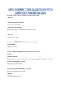EPIC POETRY TEST QUESTIONS WITH CORRECT ANSWERS 2026
