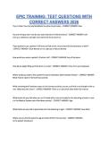 EPIC TRAINING TEST QUESTIONS WITH CORRECT ANSWERS 2026