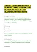AUDITING AND ASSURANCE SERVICES A&NewLine;SYSTEMATIC APPROACH EXAMINATION&NewLine;REVIEW BUNDLED SET PRACTICE&NewLine;SOLUTIONS GUARANTEED TO PASS