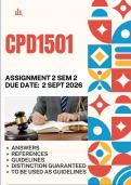CPD1501 Assignment 2 &lbrace;COMPLETE ANSWERS&rcub; Semester 2 &lpar;Due Date September 2026&rpar;