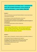 AP U&period;S&period; Government and Politics Exam - Comprehensive &NewLine;Exam with Complete Questions&comma; Correct Answers & &NewLine;Detailed Explanations &vert; Latest Update 2026&sol;2027 