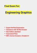 Engineering Graphics Final Exam Questions & Answers &vert; Verified Answers &vert; Latest 2026-2027 PDF