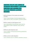 AUDITING THE ART AND SCIENCE OF&NewLine;ASSURANCE ENGAGEMENTS EXAM PREP&NewLine;QUESTIONS AND ANSWERS FULL&NewLine;SOLUTION PREMIUM LEARNING&NewLine;RESOURCE&NewLine;