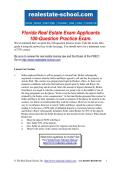 Florida Real Estate License Exam&colon; 100 Practice Questions with Verified Answers &lpar;Graded A&plus;&rpar; LATEST