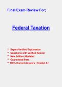 Federal Taxation Final Exam Review &vert; Complete Study Guide&comma; Practice Questions & Answers