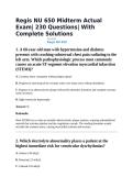Regis NU 650 Midterm Actual Exam&vert; 230 Questions&vert; With Complete Solutions