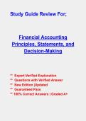 Financial Accounting Principles&comma; Statements & Decision-Making Questions & Answers &vert; Complete Practice Test &vert; Updated 2026 Study Guide
