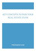 Real Estate Exam Prep Study Guide&colon; Key Concepts to Pass Your License Exam Graded A&plus; LATEST