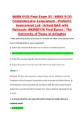 NURS 5130 Final Exam V2 &vert; NURS 5130 &NewLine;Comprehensive Assessment &ndash; Pediatric &NewLine;Assessment Lab &vert; Actual Q&A with &NewLine;Rationale &lpar;NURS5130 Final Exam&rpar; &vert; The &NewLine;University of Texas at Arlington 