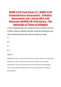 NURS 5130 Final Exam V1 &vert; NURS 5130 &NewLine;Comprehensive Assessment &ndash; Pediatric &NewLine;Assessment Lab &vert; Actual Q&A with &NewLine;Rationale &lpar;NURS5130 Final Exam&rpar; &vert; The &NewLine;University of Texas at Arlington