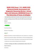 NURS 5220 Exam 1 V1&ndash;V3 &vert; NURS 5220 Advanced Health Assessment and Diagnostic Reasoning Review &vert; The University of Texas at Arlington &vert; Actual Q&A with Rationale &lpar;NURS5220 Exam 1&rpar;