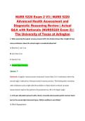 NURS 5220 Exam 2 V1&ndash;V3 &vert; NURS 5220 Advanced Health Assessment and Diagnostic Reasoning Review &vert; The University of Texas at Arlington &vert; Actual Q&A with Rationale &lpar;NURS5220 Exam 2&rpar;