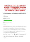 NURS 5315 Final Exam V1&ndash;V3 &vert; NURS 5315 Advanced Pathophysiology &vert; The University of Texas at Arlington &vert; Actual Q&A with Rationale &lpar;NURS5315 Final Exam&rpar;