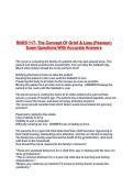 RNRS 117- The Concept Of Grief & Loss &lpar;Pearson&rpar; Exam Questions With Accurate Answers