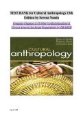 Test Bank&colon; Cultural Anthropology 13th Edition by Nanda & Warms &lpar;Chapters 1-15&comma; All Answers Verified&rpar;