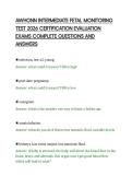 AWHONN INTERMEDIATE FETAL MONITORING&NewLine;TEST 2026 CERTIFICATION EVALUATION&NewLine;EXAMS COMPLETE QUESTIONS AND&NewLine;ANSWERS&NewLine;