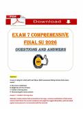 Exam 7 Comprehensive Final SU &lpar;PDF&rpar; &vert; &lpar;2026&rpar; &vert; Nursing Exam Questions &vert; Heart Failure