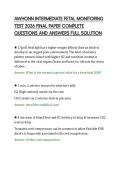 AWHONN INTERMEDIATE FETAL MONITORING&NewLine;TEST 2026 FINAL PAPER COMPLETE&NewLine;QUESTIONS AND ANSWERS FULL SOLUTION