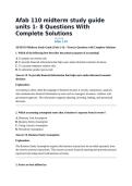 Afab 110 midterm study guide units 1- 8 Questions With Complete Solutions