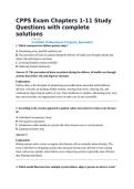 CPPS Exam Chapters 1-11 Study Questions with complete solutions