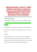 NURS 5350 Module 10 Quiz V1 &vert; NURS &NewLine;5350 Role of the Nurse in Advanced &NewLine;Practice &vert; Actual Q&A with Rationale &NewLine;&lpar;NURS5350 Module 10 Quiz&rpar; &vert; The &NewLine;University of Texas at Arlington 