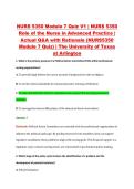 NURS 5350 Module 7 Quiz V1 &vert; NURS 5350 &NewLine;Role of the Nurse in Advanced Practice &vert; &NewLine;Actual Q&A with Rationale &lpar;NURS5350 &NewLine;Module 7 Quiz&rpar; &vert; The University of Texas &NewLine;at Arlington